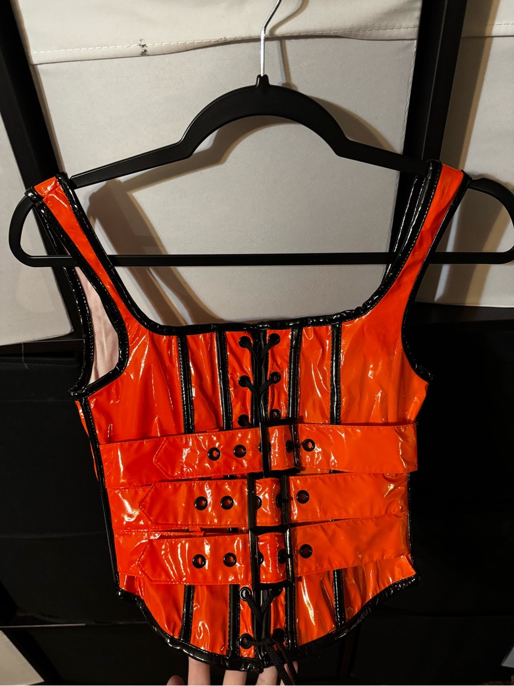 Trickz N Treatz - neon orange corset style top new with tags size XXS Halloween